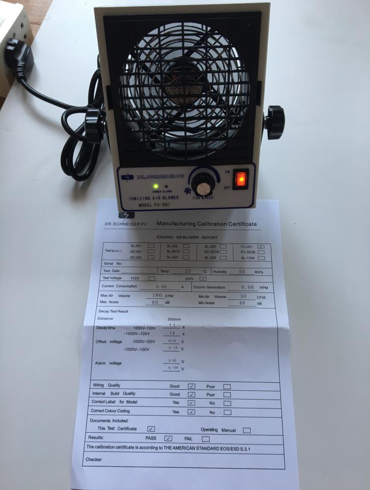 Ionizing air fan